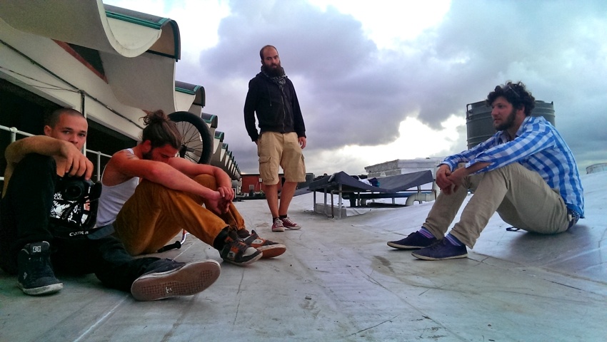 Roof sessions. L-R: Felix, Makl, Kalle-brother and Joschi