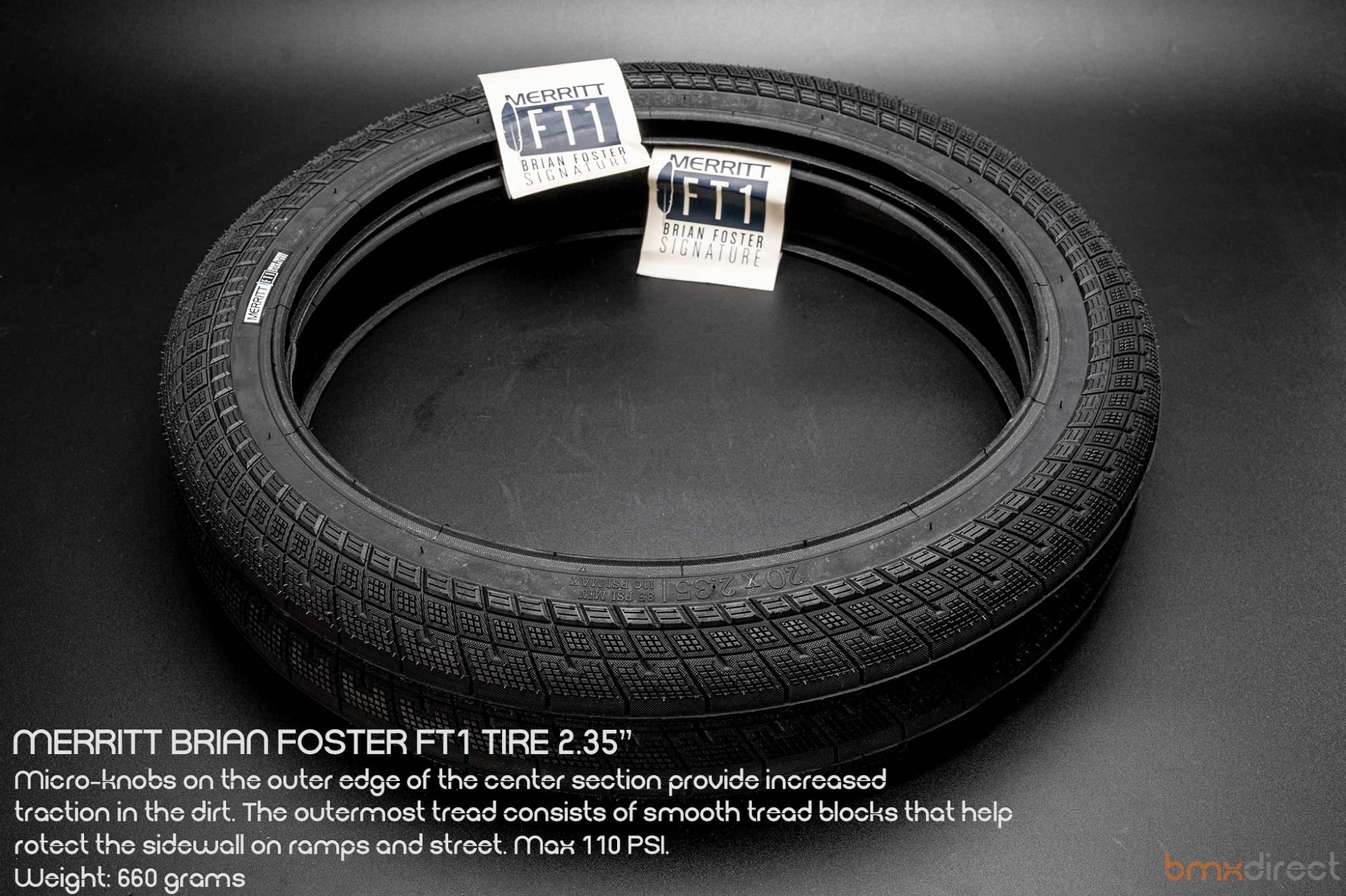Merritt Brian Foster FT1 tyre - Black 2.35